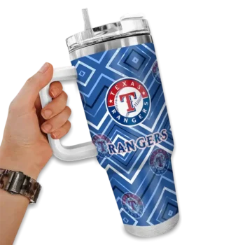 personalized texas rangers bold diamonds blue curved tumbler fashion forward 1.webp