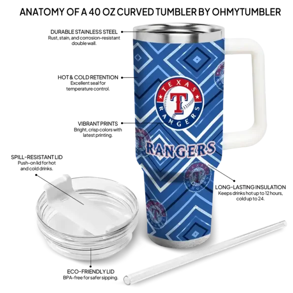 personalized texas rangers bold diamonds blue curved tumbler new arrival 1.webp