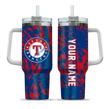 personalized texas rangers burst swirl blue curved tumbler best selling 1.webp