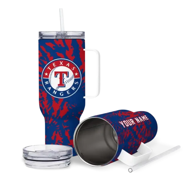 personalized texas rangers burst swirl blue curved tumbler high quality 1.webp