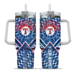 personalized texas rangers chevron angle blue curved tumbler best selling 1.webp