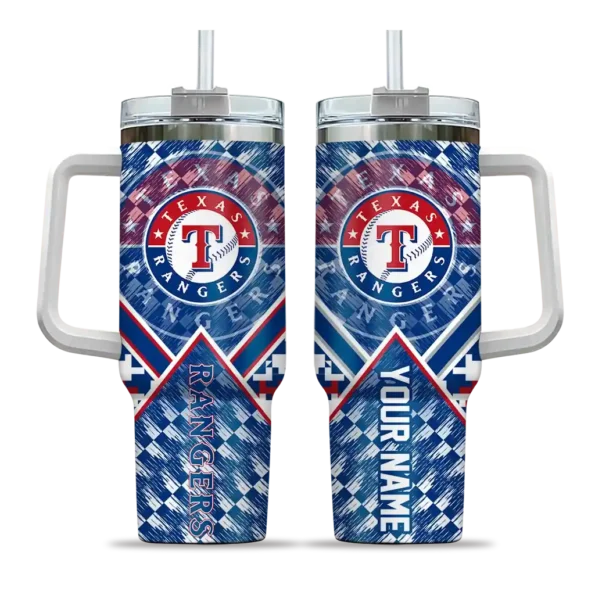 personalized texas rangers chevron angle blue curved tumbler best selling 1.webp