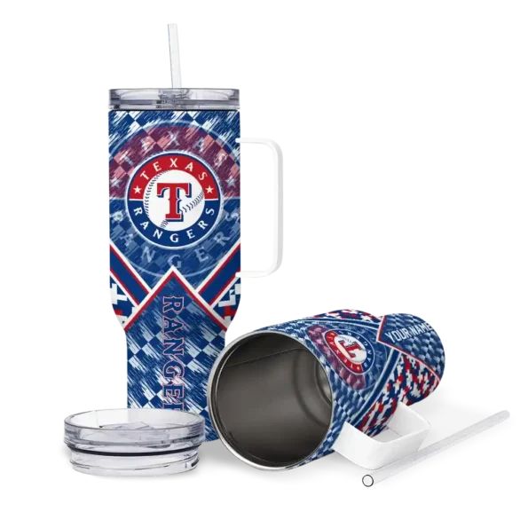 personalized texas rangers chevron angle blue curved tumbler high quality 1.webp
