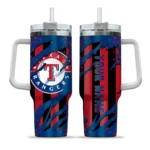 personalized texas rangers claw cut blue black curved tumbler best selling 1.webp
