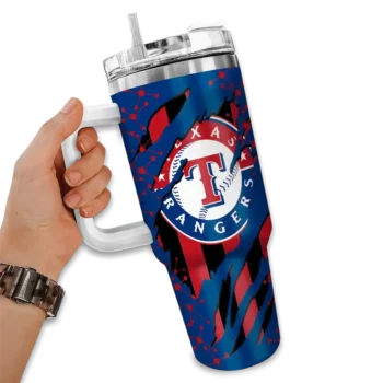 personalized texas rangers claw cut blue black curved tumbler fashion forward 1.webp