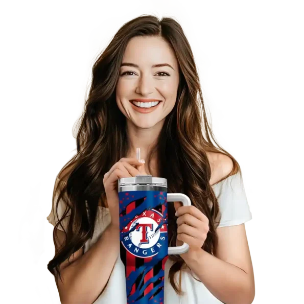 personalized texas rangers claw cut blue black curved tumbler premium grade 1.webp
