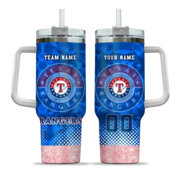 personalized texas rangers geometric prism blue curved tumbler best selling 1.webp