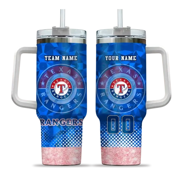 personalized texas rangers geometric prism blue curved tumbler best selling 1.webp