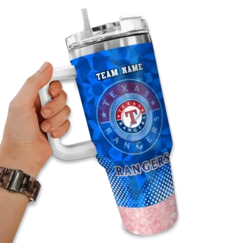 personalized texas rangers geometric prism blue curved tumbler fashion forward 1.webp