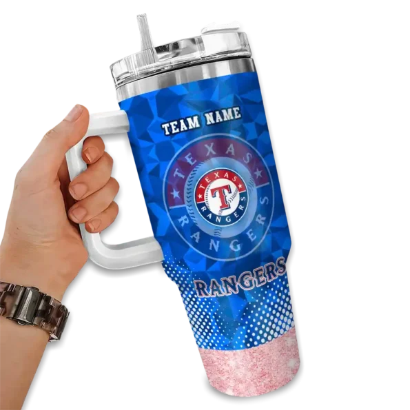 personalized texas rangers geometric prism blue curved tumbler fashion forward 1.webp