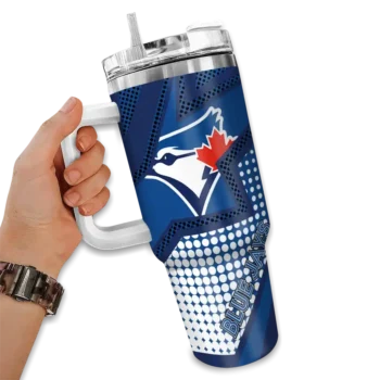 personalized toronto blue jays arrow burst blue curved tumbler fashion forward 1.webp