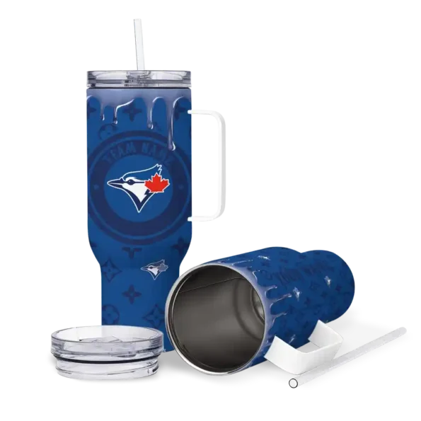 personalized toronto blue jays bullseye drips blue curved tumbler high quality 1.webp