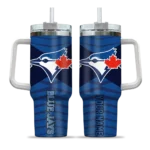personalized toronto blue jays chevron layers blue curved tumbler best selling 1.webp