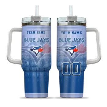 personalized toronto blue jays gradient dots blue curved tumbler best selling 1.webp