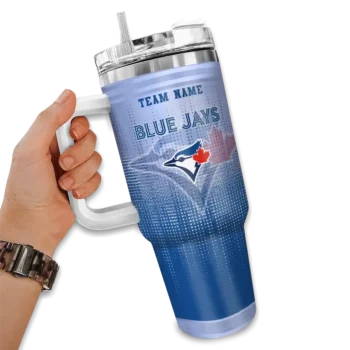 personalized toronto blue jays gradient dots blue curved tumbler fashion forward 1.webp