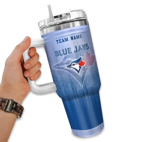 personalized toronto blue jays gradient dots blue curved tumbler fashion forward 1.webp