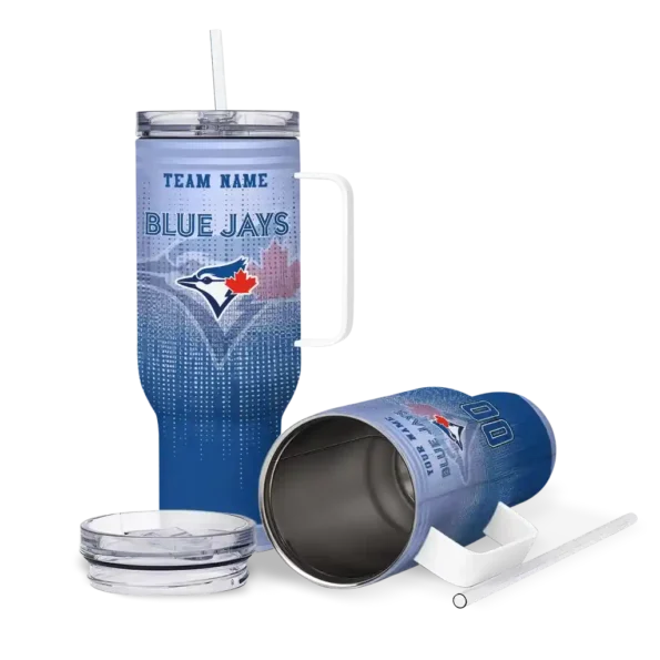personalized toronto blue jays gradient dots blue curved tumbler high quality 1.webp