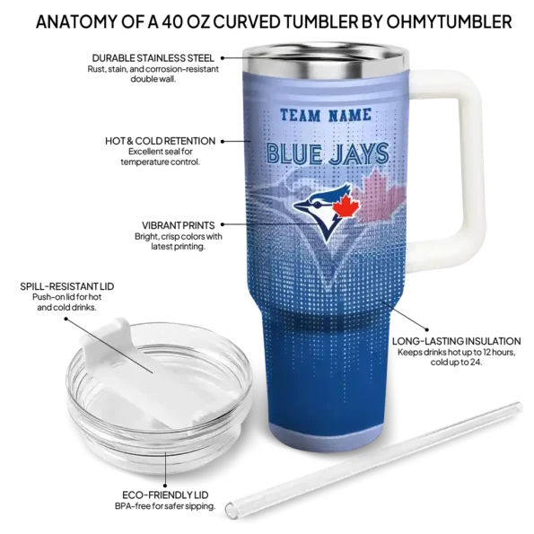 personalized toronto blue jays gradient dots blue curved tumbler new arrival 1.webp