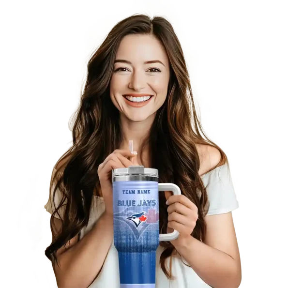 personalized toronto blue jays gradient dots blue curved tumbler premium grade 1.webp