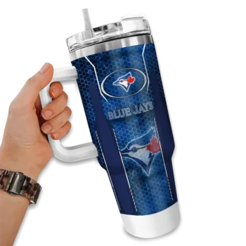 personalized toronto blue jays hexagon armor blue curved tumbler fashion forward 1.webp
