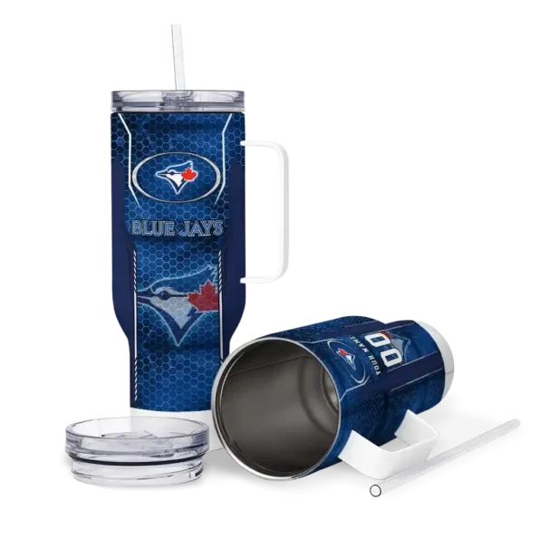 personalized toronto blue jays hexagon armor blue curved tumbler high quality 1.webp