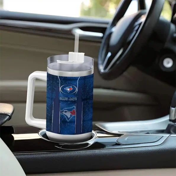 personalized toronto blue jays hexagon armor blue curved tumbler trendy 1.webp
