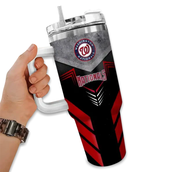 personalized washington nationals arrow armor red black curved tumbler fashion forward 1.webp