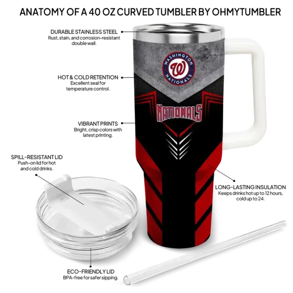 personalized washington nationals arrow armor red black curved tumbler new arrival 1.webp