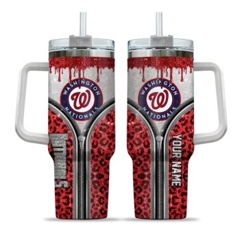 personalized washington nationals leopard zipper red curved tumbler best selling 1.webp