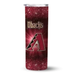 arizona diamondbacks radiant glitter red skinny tumbler best selling.webp