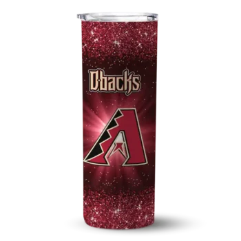 arizona diamondbacks radiant glitter red skinny tumbler best selling.webp