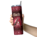 arizona diamondbacks radiant glitter red skinny tumbler best selling.webp