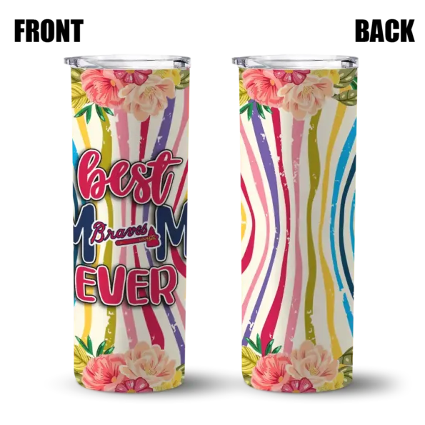 atlanta braves flower cluster skinny tumbler fashion forward.webp