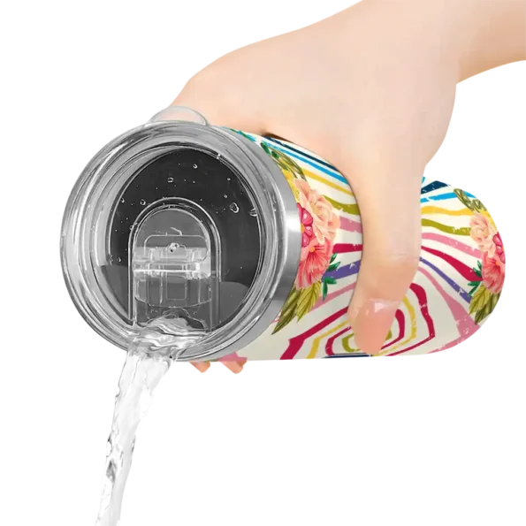 atlanta braves flower cluster skinny tumbler latest model.webp
