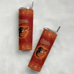 baltimore orioles radiant glitter orange skinny tumbler best selling.webp