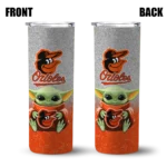 baltimore orioles yoda smile orange skinny tumbler best selling.webp