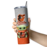baltimore orioles yoda smile orange skinny tumbler best selling.webp