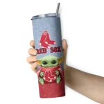 boston red sox yoda smile red skinny tumbler best selling 3.webp
