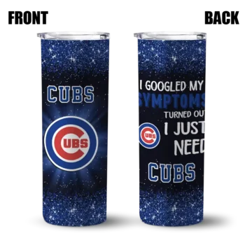 chicago cubs radiant glitter blue skinny tumbler fashion forward.webp
