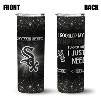 chicago white sox radiant glitter black skinny tumbler fashion forward.webp