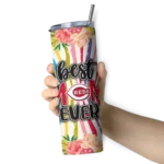 cincinnati reds flower cluster skinny tumbler best selling 1.webp
