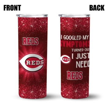 cincinnati reds radiant glitter red skinny tumbler fashion forward.webp