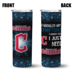 cleveland guardians radiant glitter navy blue skinny tumbler best selling 1.webp