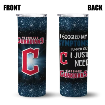 cleveland guardians radiant glitter navy blue skinny tumbler fashion forward.webp