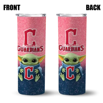 cleveland guardians yoda smile navy blue skinny tumbler fashion forward.webp