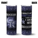 colorado rockies radiant glitter blue skinny tumbler best selling.webp
