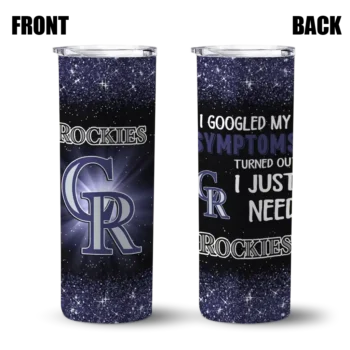 colorado rockies radiant glitter blue skinny tumbler fashion forward.webp