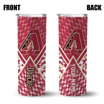 custom arizona diamondbacks monogram burst red white skinny tumbler fashion forward.webp