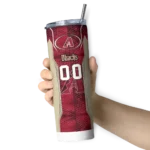 custom arizona diamondbacks stacked diamond red skinny tumbler best selling.webp