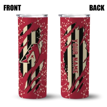 custom arizona diamondbacks star pop red black skinny tumbler fashion forward.webp